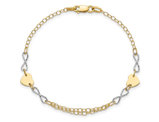 14K Yellow Gold  Infinity and Heart Bracelet (7 inches) 